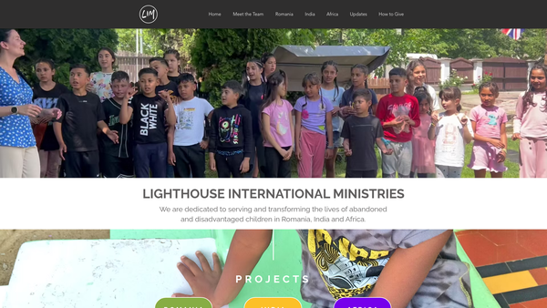 Screenshot of the Lighthouse International Ministries website