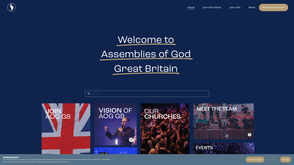 Screenshot of the Assemblies Of God Incorporated website