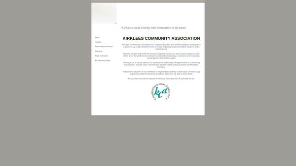 Screenshot of the Kirklees Community Association website
