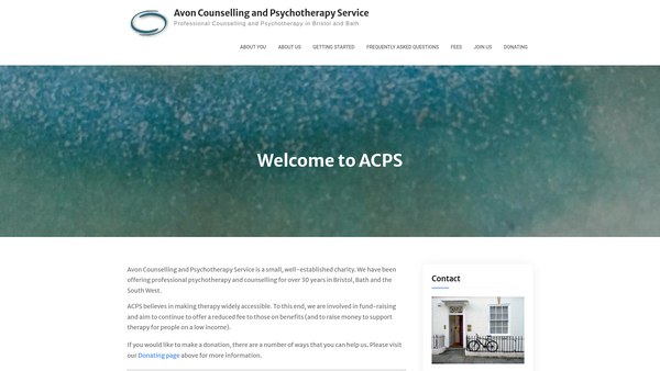 Screenshot of the Avon Counselling And Psychotherapy Service website