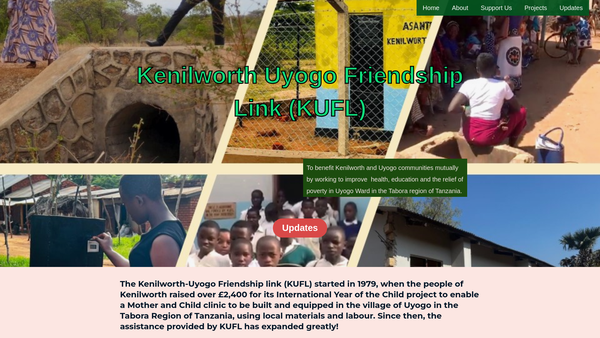 Screenshot of the Kenilworth-Uyogo Friendship Link website