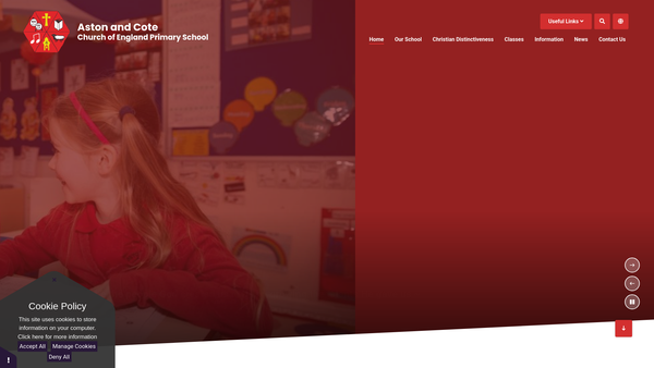Screenshot of the Friends Of Aston And Cote School (Facs) website