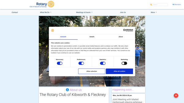 Screenshot of the Rotary Club Of Kibworth And Fleckney Trust Fund website