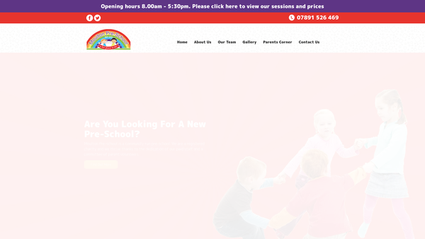 Screenshot of the Moulton Pre-School website