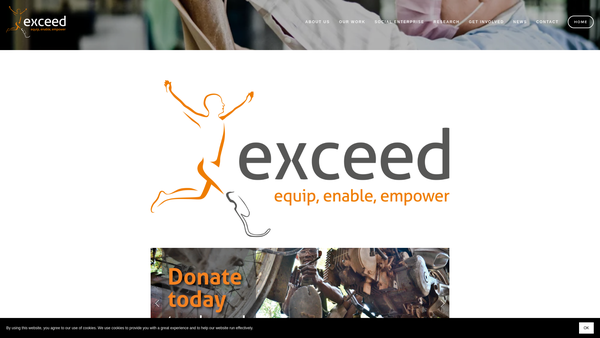 Screenshot of the Exceed Worldwide website