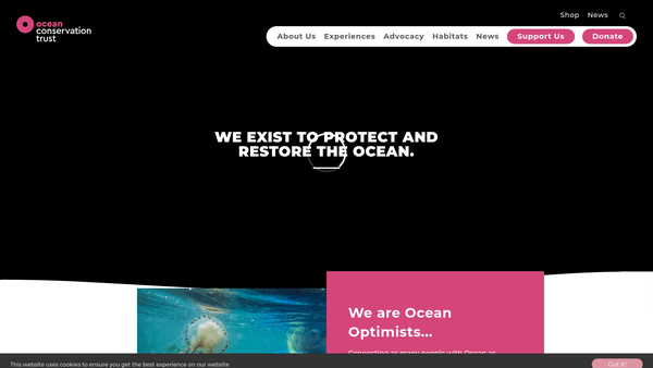 Screenshot of the Ocean Conservation Trust Limited website