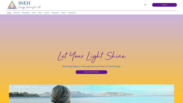 Screenshot of the International Network For Energy Healing (UK) website