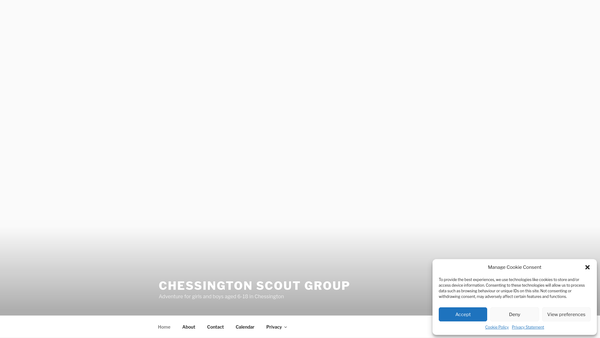 Screenshot of the Chessington Scout Group website