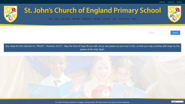 Screenshot of the St Johns School Association website