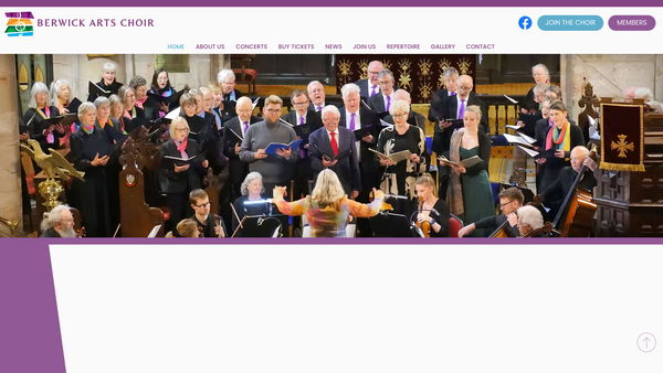 Screenshot of the Berwick Arts Choir website