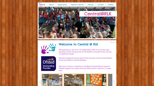 Screenshot of the Central Pre-School website