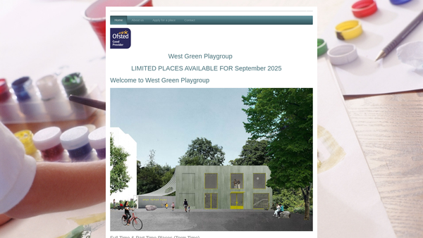 Screenshot of the West Green Playgroup website