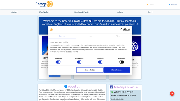 Screenshot of the Rotary Club Of Halifax Trust Fund website