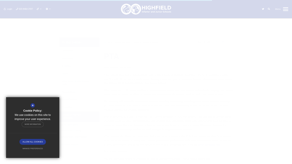 Screenshot of the Friends Of Highfield, Shortlands website