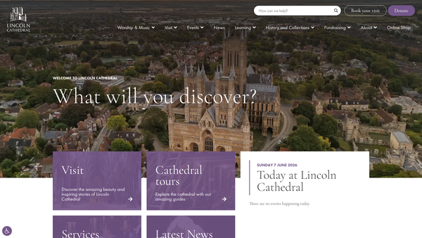 Screenshot of the Lincoln Cathedral Music Fund website