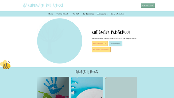 Screenshot of the Rudgwick Pre-School website