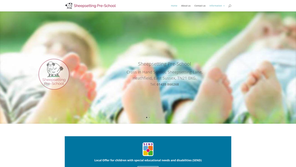 Screenshot of the Sheepsetting Pre-School website