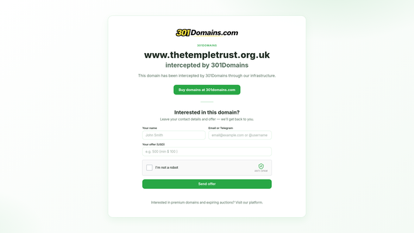 Screenshot of the The Temple Trust website