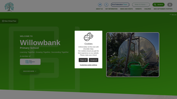 Screenshot of the Willowbank Parents, Teachers And Friends Association website