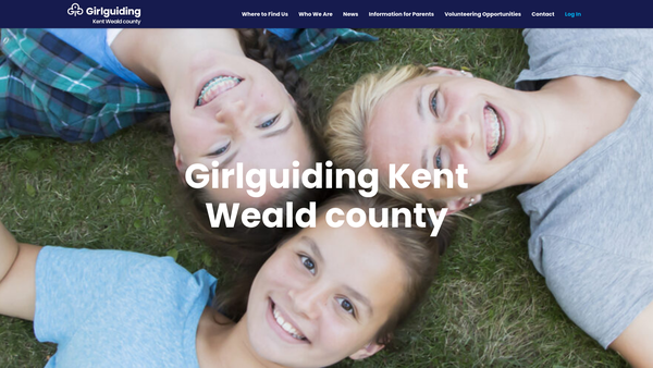 Screenshot of the Kent Weald County Girl Guides website