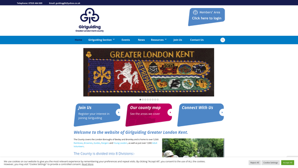 Screenshot of the Greater London Kent County Guides website