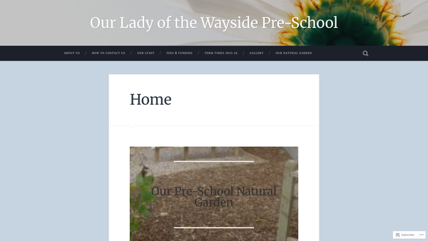 Screenshot of the Our Lady Of The Wayside Pre-School website