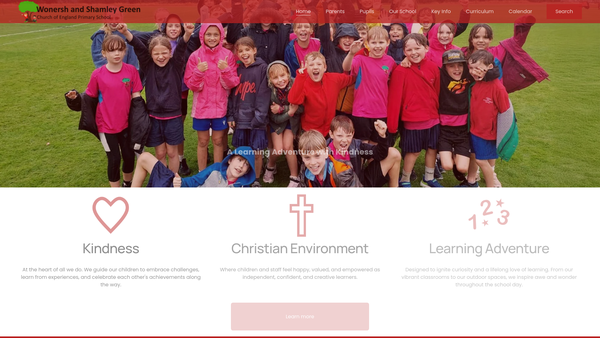 Screenshot of the Wonersh & Shamley Green Primary School PTA website