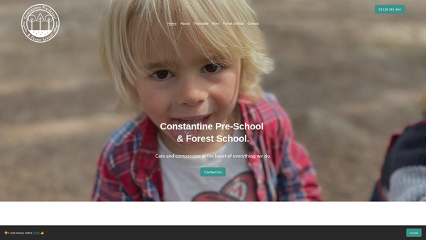 Screenshot of the Constantine Pre-School website