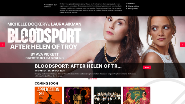 Screenshot of the Theatre Workshop Trust website