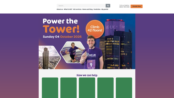Screenshot of the Multiple Sclerosis-Uk Limited website