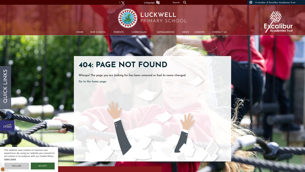 Screenshot of the Luckwell Parent Teacher And Friends Association website