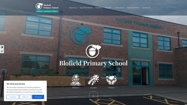 Screenshot of the Blofield Primary School Parent Teacher Association website