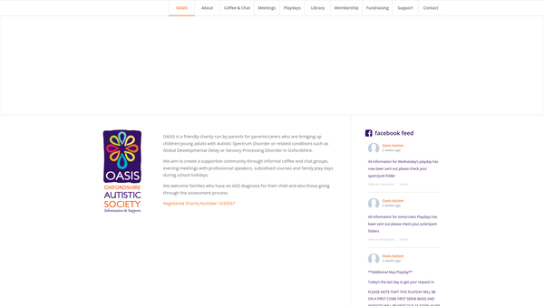 Screenshot of the Oxfordshire Autistic Society For Information And Support website