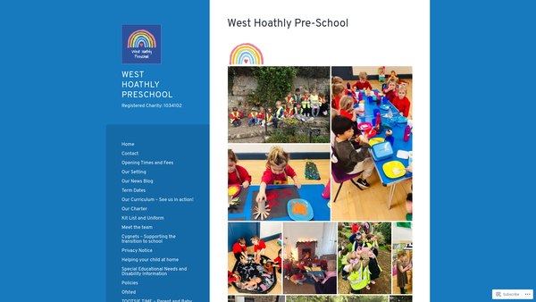 Screenshot of the West Hoathly Community Pre-School website