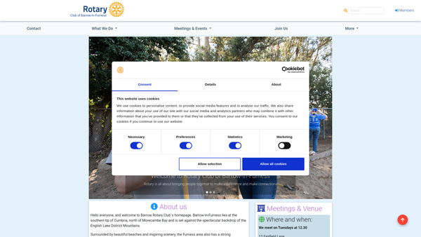 Screenshot of the The Rotary Club Of Barrow-In-Furness Trust Fund website