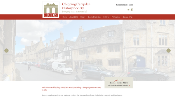 Screenshot of the Chipping Campden History Society website