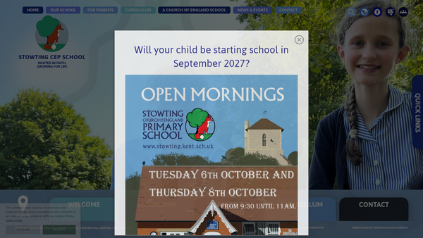 Screenshot of the Stowting C E Primary School Parent Teacher Association website