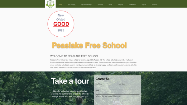 Screenshot of the The Peaslake Schools Trust website