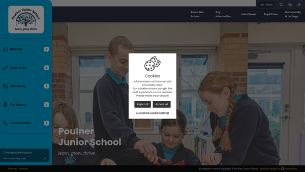 Screenshot of the Friends of Poulner Junior School website