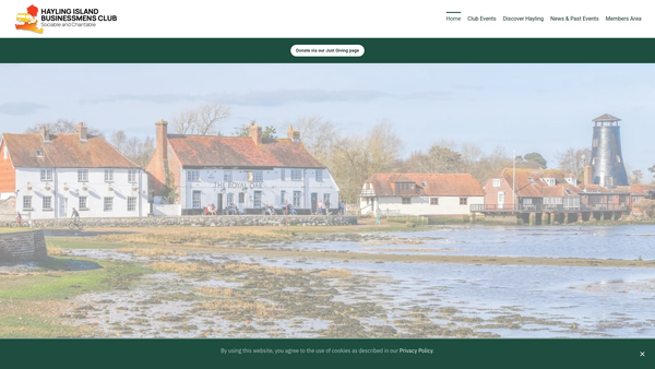 Screenshot of the Hayling Island Businessmens' Club Minibus Trust website