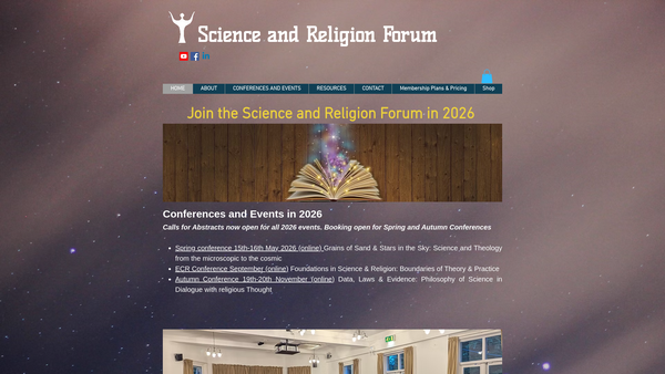 Screenshot of the Science And Religion Forum website
