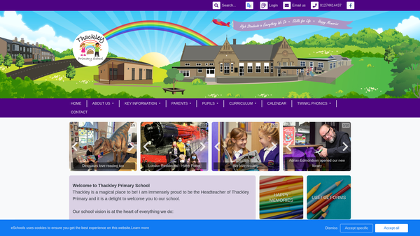 Screenshot of the Thackley Primary School Parent Teacher Association website