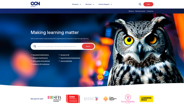 Screenshot of the Open College Network London Region website