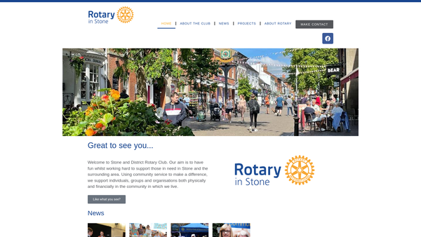 Screenshot of the Rotary Club Of Stone And District Trust Fund website