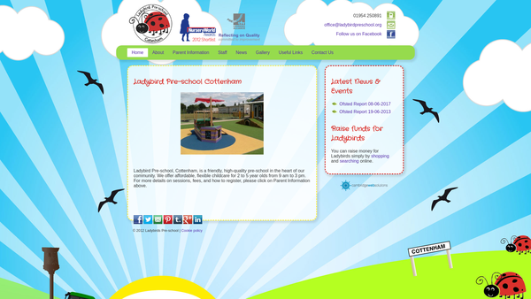 Screenshot of the The Ladybird Pre-School website
