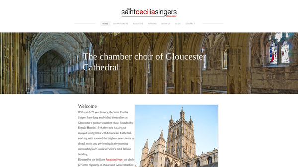 Screenshot of the St. Cecilia Singers Of Gloucester website