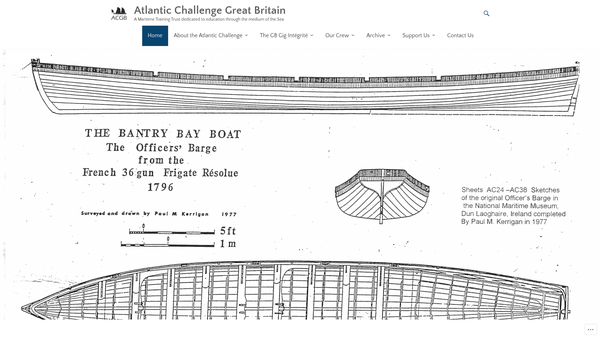 Screenshot of the Atlantic Challenge GB Maritime Training Trust website