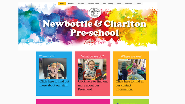 Screenshot of the Charlton Playgroup website