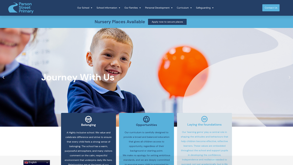 Screenshot of the Friends Of Parson Street Primary School website