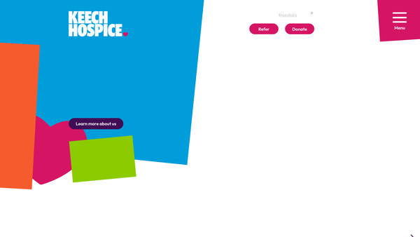 Screenshot of the Keech Hospice website